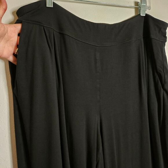 J. Jill Wearever Collection Black Pleated Cropped Stretch Knit Pull On Pant XL - Picture 4 of 13